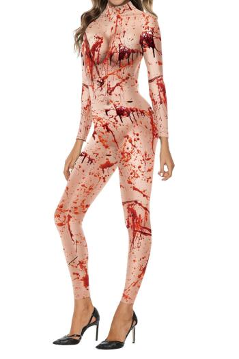 new halloween slight stretch patchwork bloodstain spot printing cosplay costumes