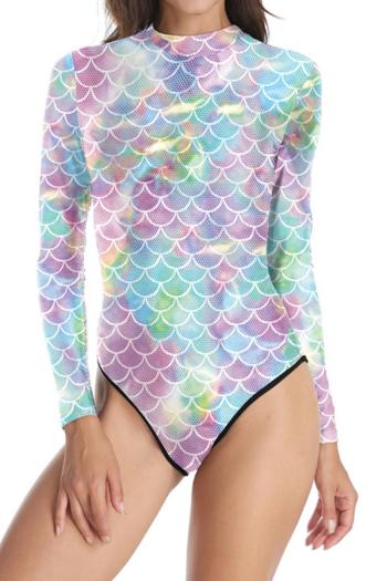 halloween sexy slight stretch mermaid cosplay bodysuit costume