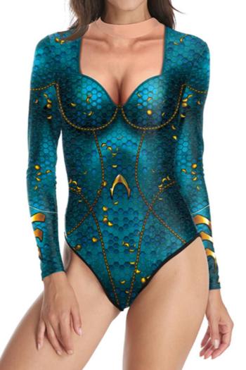 halloween sexy slight stretch sea queen cosplay bodysuit costume#2#