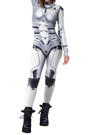 halloween stylish slight stretch superwoman cosplay skinny jumpsuit costume#2#