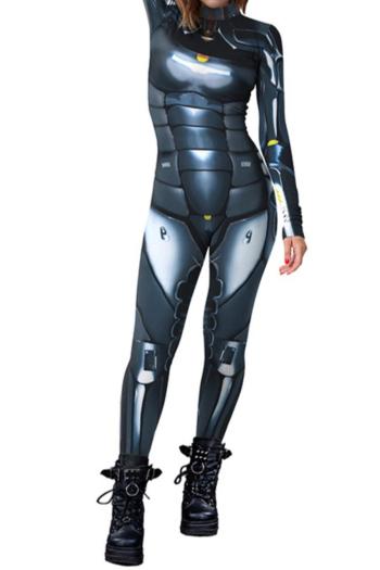 halloween stylish slight stretch superwoman cosplay skinny jumpsuit costume#5#