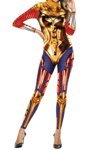 halloween stylish slight stretch superwoman cosplay jumpsuit costume