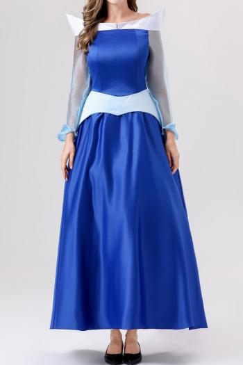 halloween plus size stretch mesh stitching sleeping beauty cosplay maxi dress