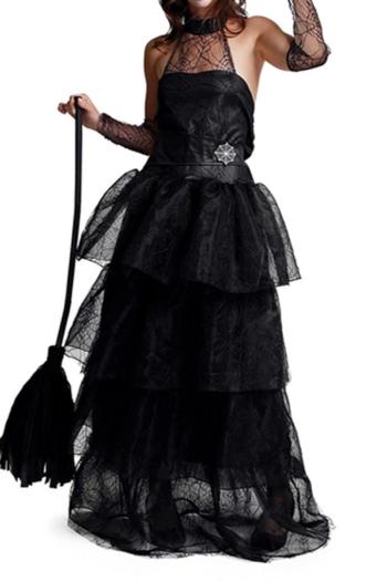 halloween stylish slight stretch witch cosplay four-piece costume(no broom)