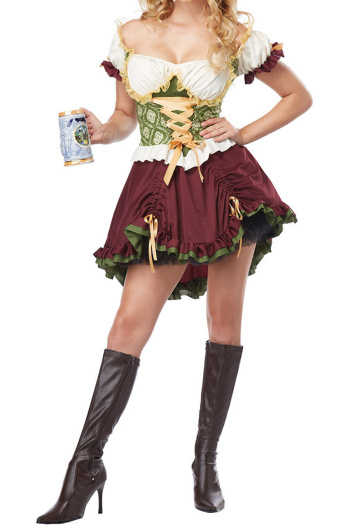 plus size slight stretch oktoberfest maid costumes(with mini hat)