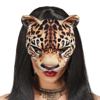 three pcs halloween dance party eva material leopard mask