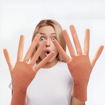 three pairs halloween latex material hot dog fingers cosplay prop gloves