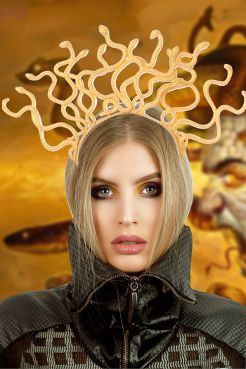 three pcs halloween funny style plastic material medusa cosplay hair hoop