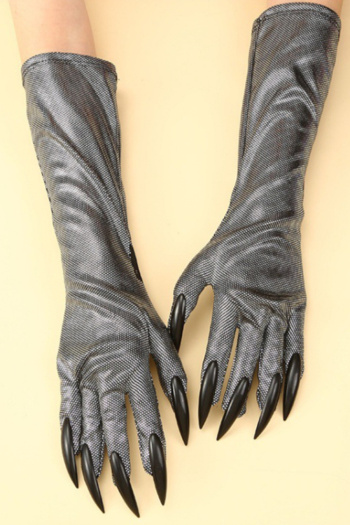 one pair new halloween long nails scale pattern gloves(length:46cm)