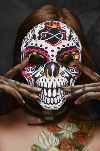 three pcs halloween dance party eva material graphic print cosplay skeleton mask