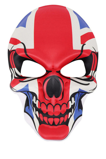 three pcs halloween dance party eva material uk flag print cosplay skeleton mask