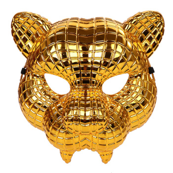 three pcs halloween dance party plastic material cosplay golden leopard mask