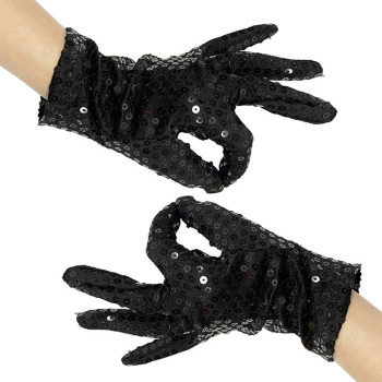 two pair halloween dance party sequin decor gloves