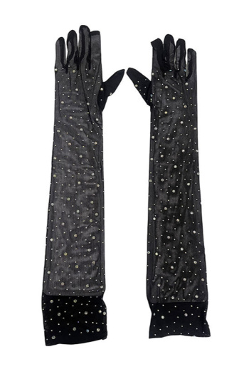 two pair halloween dance party rhinestone decor prop gloves