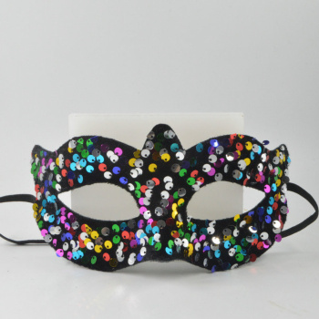 two pcs halloween dance party pvc sequin mask#1#(20*8cm)