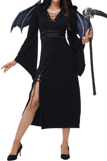halloween slight stretch hooded witch costumes(with wing)