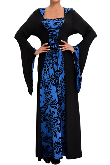 plus size slight stretch halloween hooded palace dress costumes