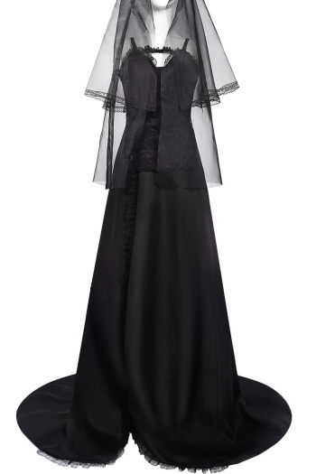 plus size non-stretch halloween ghost bride costumes(with head veil)