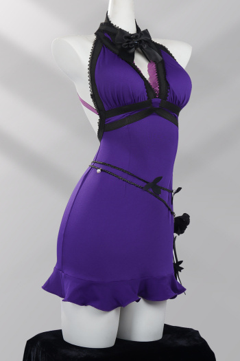 sexy plus size stretch game characters costumes(with neck ring&belt&earrings)