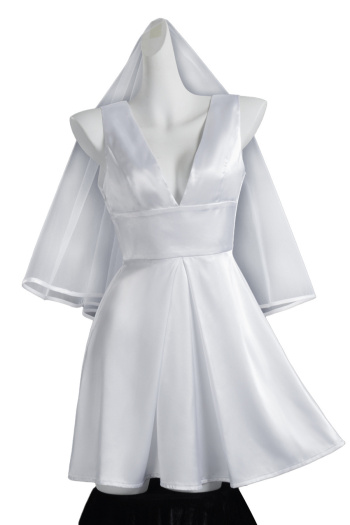 plus size non-stretch halloween movie role bride costumes(with veil&stockings)