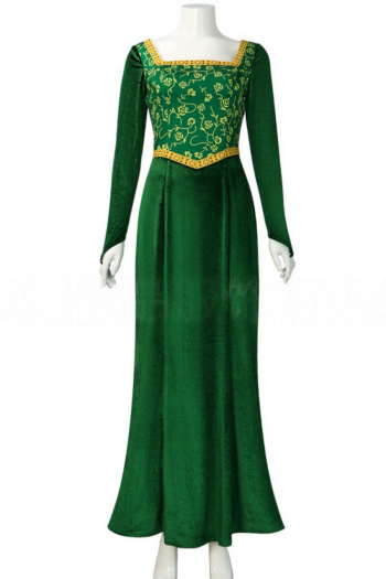 plus size slight stretch stitching velvet animated princess costumes