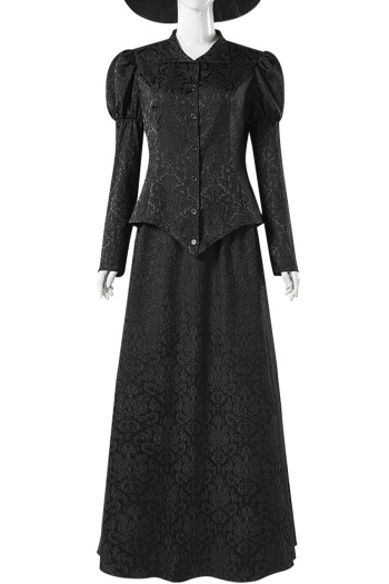 plus size non-stretch halloween dark witch costumes(with hat)