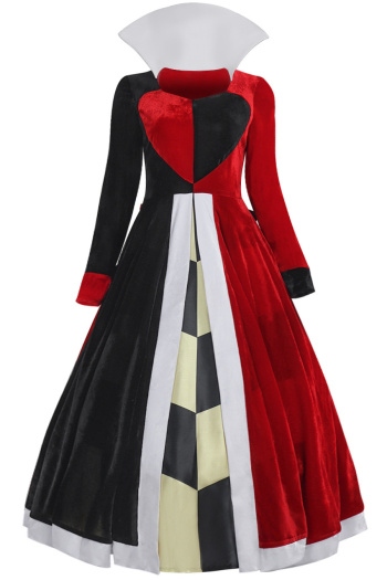plus size non-stretch stitching velvet red queen costumes