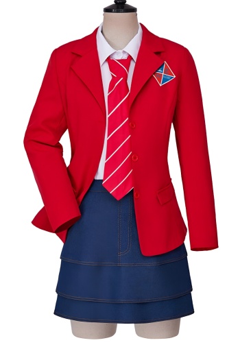 plus size non-stretch three-piece set student costumes(with tie)