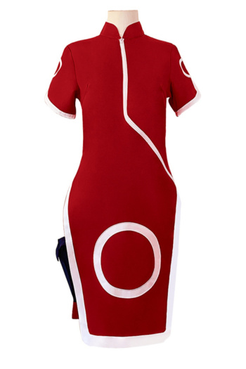 sexy plus size slight stretch two-piece set cheongsam costumes