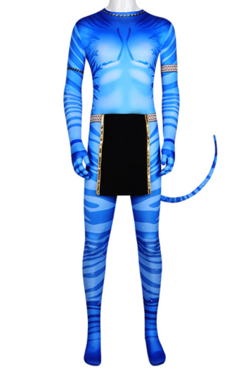 plus size slight stretch halloween man's avatar costumes(with tail)