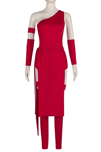 plus size slight stretch daredevil costumes(with scarf&arm and leg accessories )