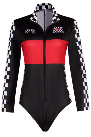 sexy plus size slight stretch racing suit costumes(with stockings)