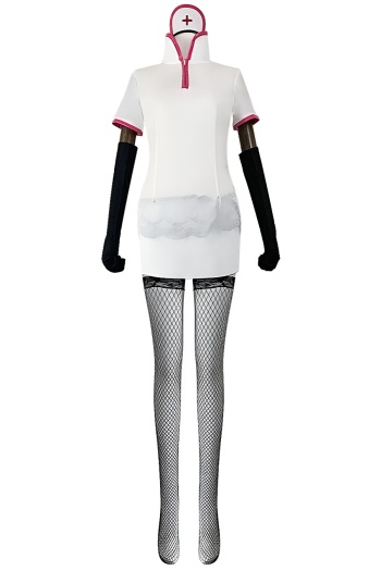 sexy plus size non-stretch halloween nurse costumes(with hair hoop&tight&gloves)