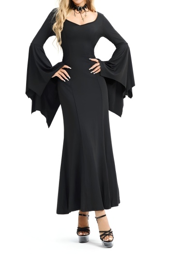 halloween gothic slight stretch queen cosplay maxi dress costume