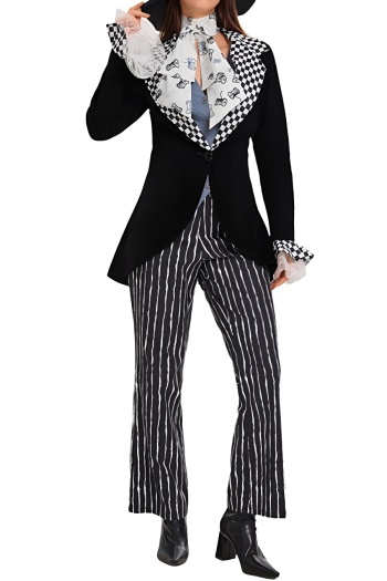 plus size slight stretch halloween mad hatter costumes(with hat&scarf)