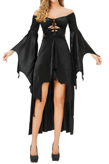 halloween sexy gothic plus size slight stretch velvet hollow out midi dress