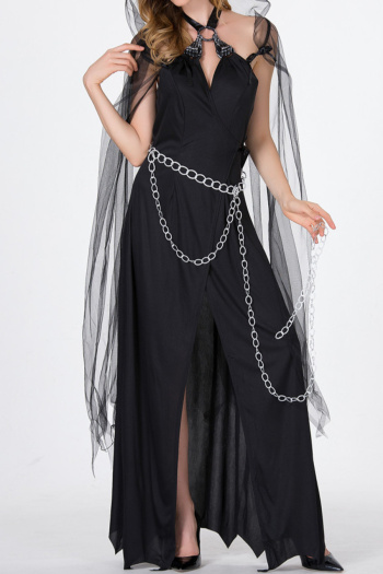 halloween slight stretch vampire costumes(with cloak&metal chain)
