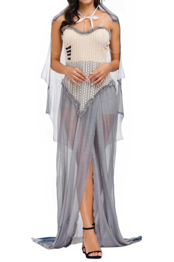 halloween non-stretch ghost bride costumes(with veil cloak)