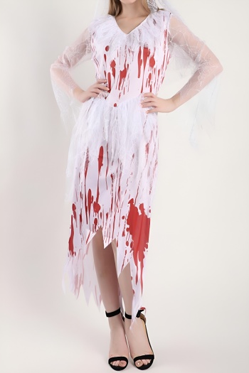 halloween non-stretch ghost bride costumes(with headdress)