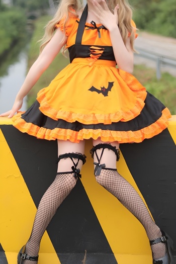 halloween plus size non-stretch maid costumes(with hair hoop,no stockings)