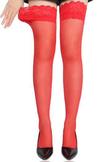 sexy plus size high stretch lace trim stockings(asia size)