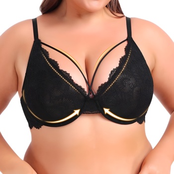 sexy slight stretch lace underwire 2/3 cup gathered bra
