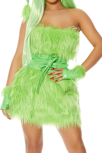 sexy non-stretch halloween christmas furry costumes(with hat&gloves)