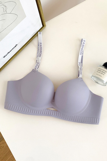 sexy slight stretch letter printing gather padded bras