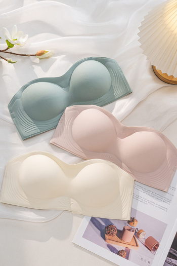 sexy slight stretch tube design solid color padded bras