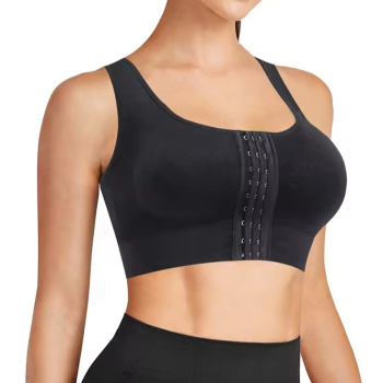 sexy plus size high stretch 3-row hook crop vest shapewear