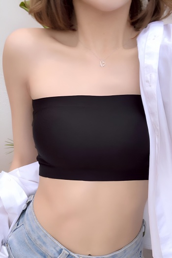 slight stretch 5 colors solid color tube design padded bras