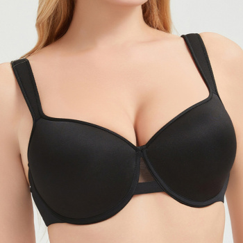 sexy plus size stretch solid color breathable padded bras