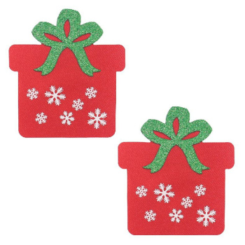 fifty pair sexy christmas box shaped disposable nipple pad(length:7.2 cm)