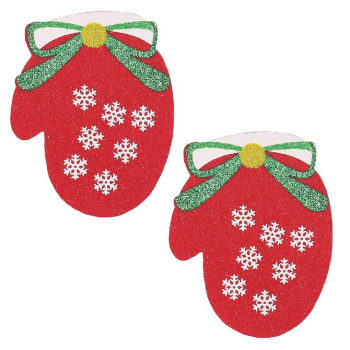 fifty pair sexy christmas gloves shaped disposable nipple pad(length:7.7 cm)
